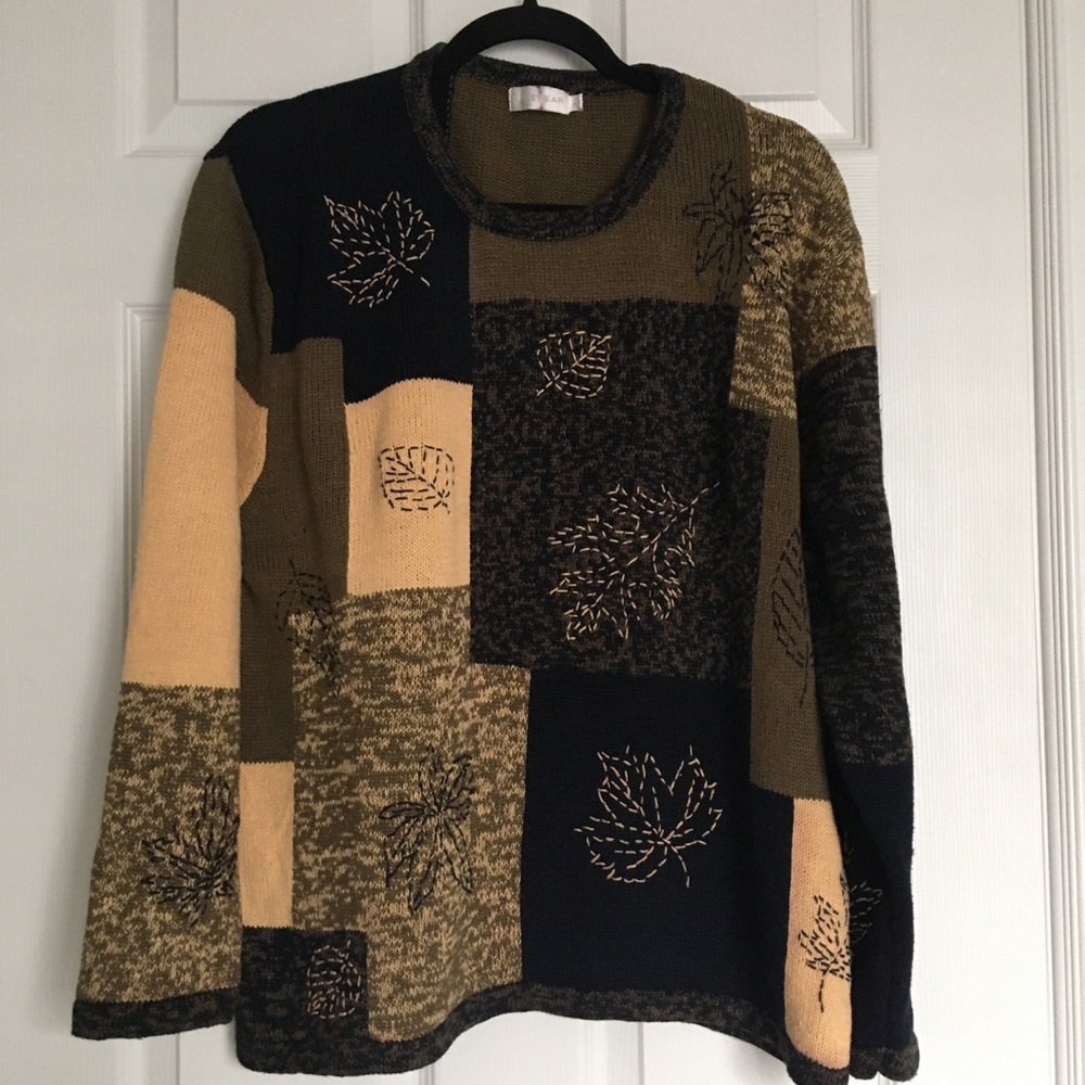 Lakewear large chunky fall leaf pullover sweater